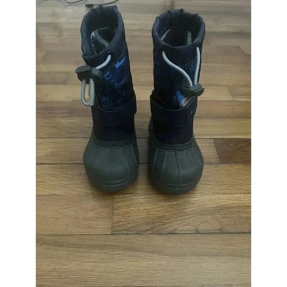 Columbia Youth Powderbug Plus ll Waterproof Winter Snow Boots Blue Gray Size 6 - Picture 1 of 7